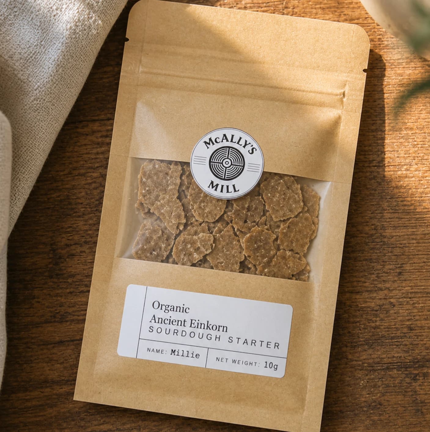 Organic Dehydrated Sourdough Starter made from Freshly-Milled Einkorn Flour (10g)