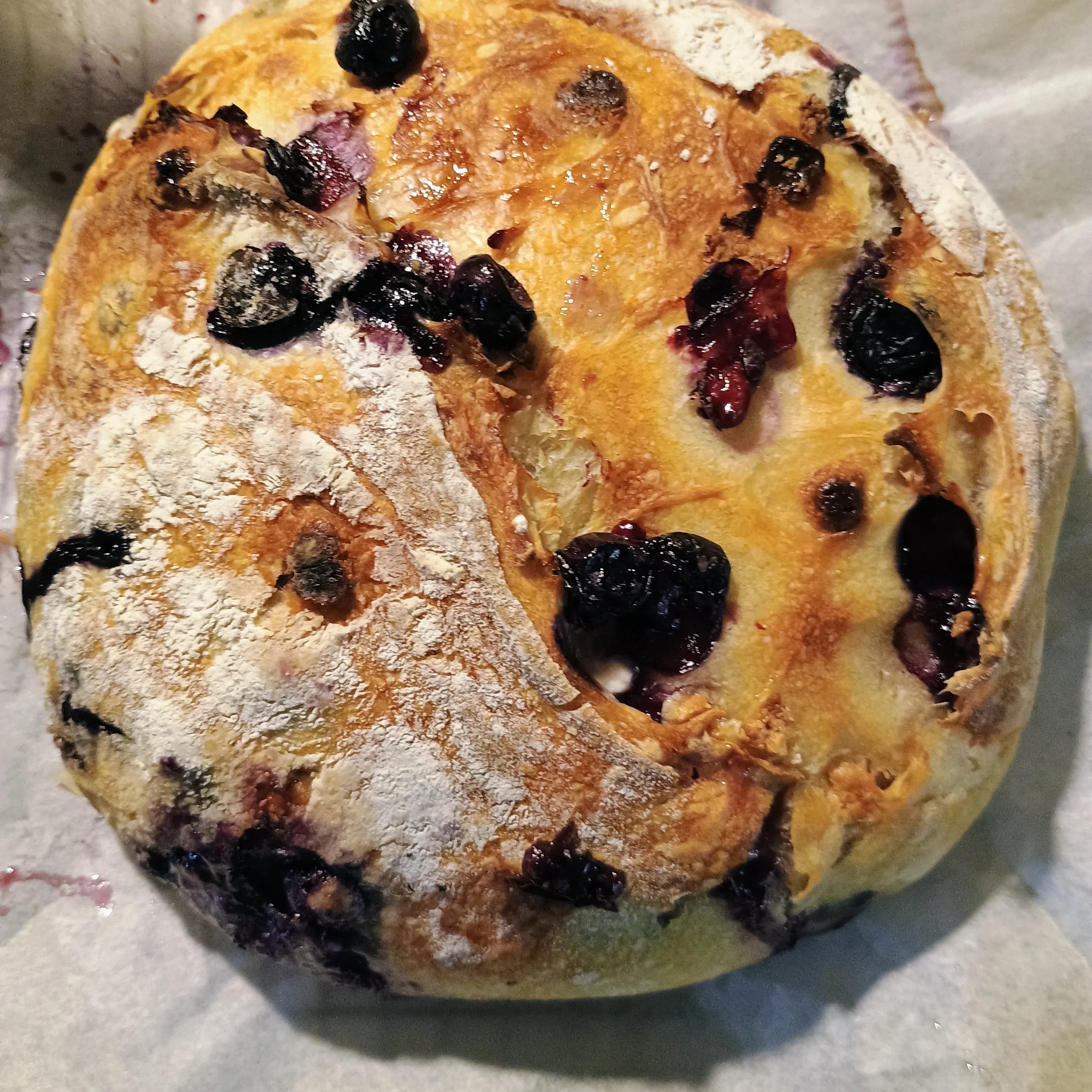 Blueberry white chocolate chip sourdough