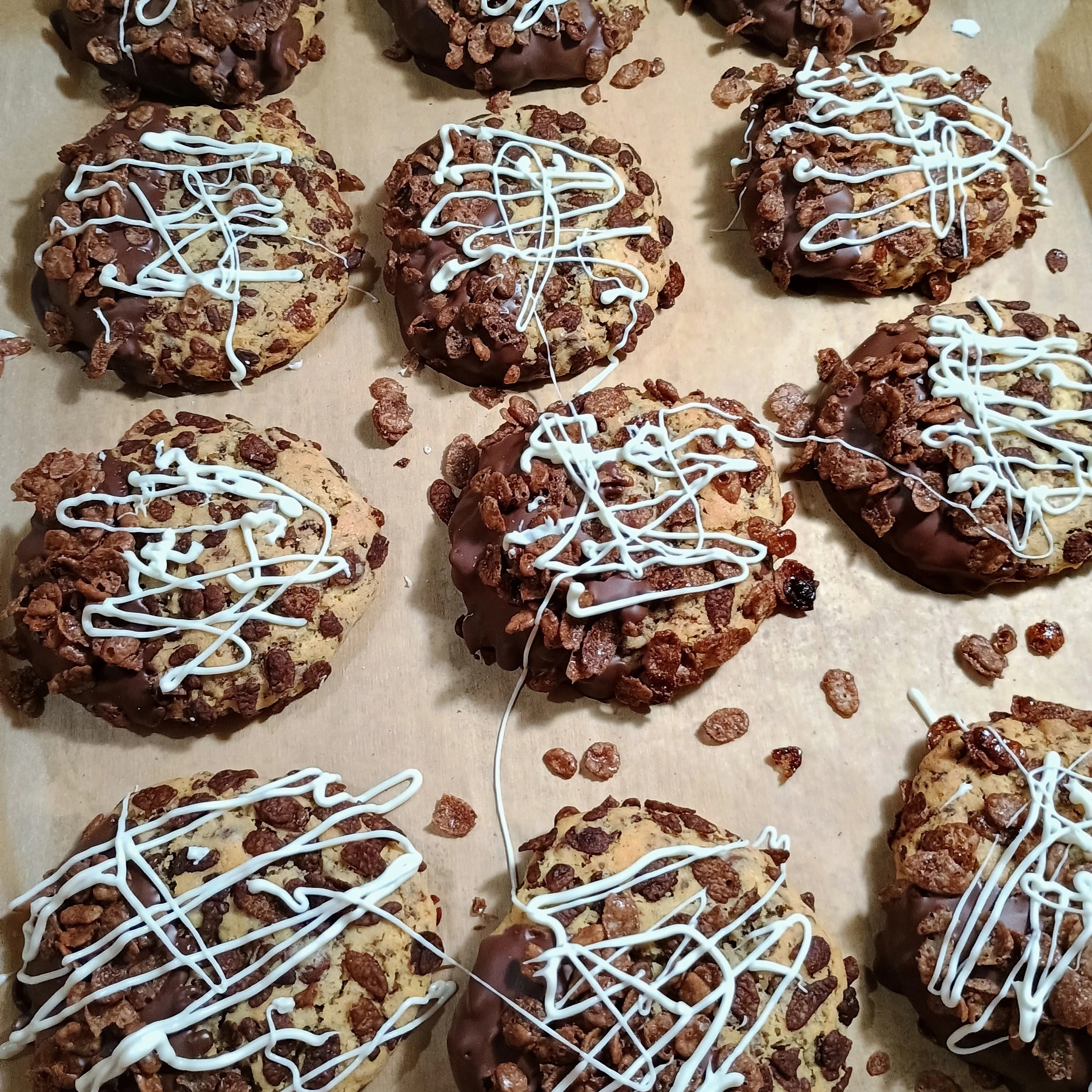 Coco pebbles sourdough cookies