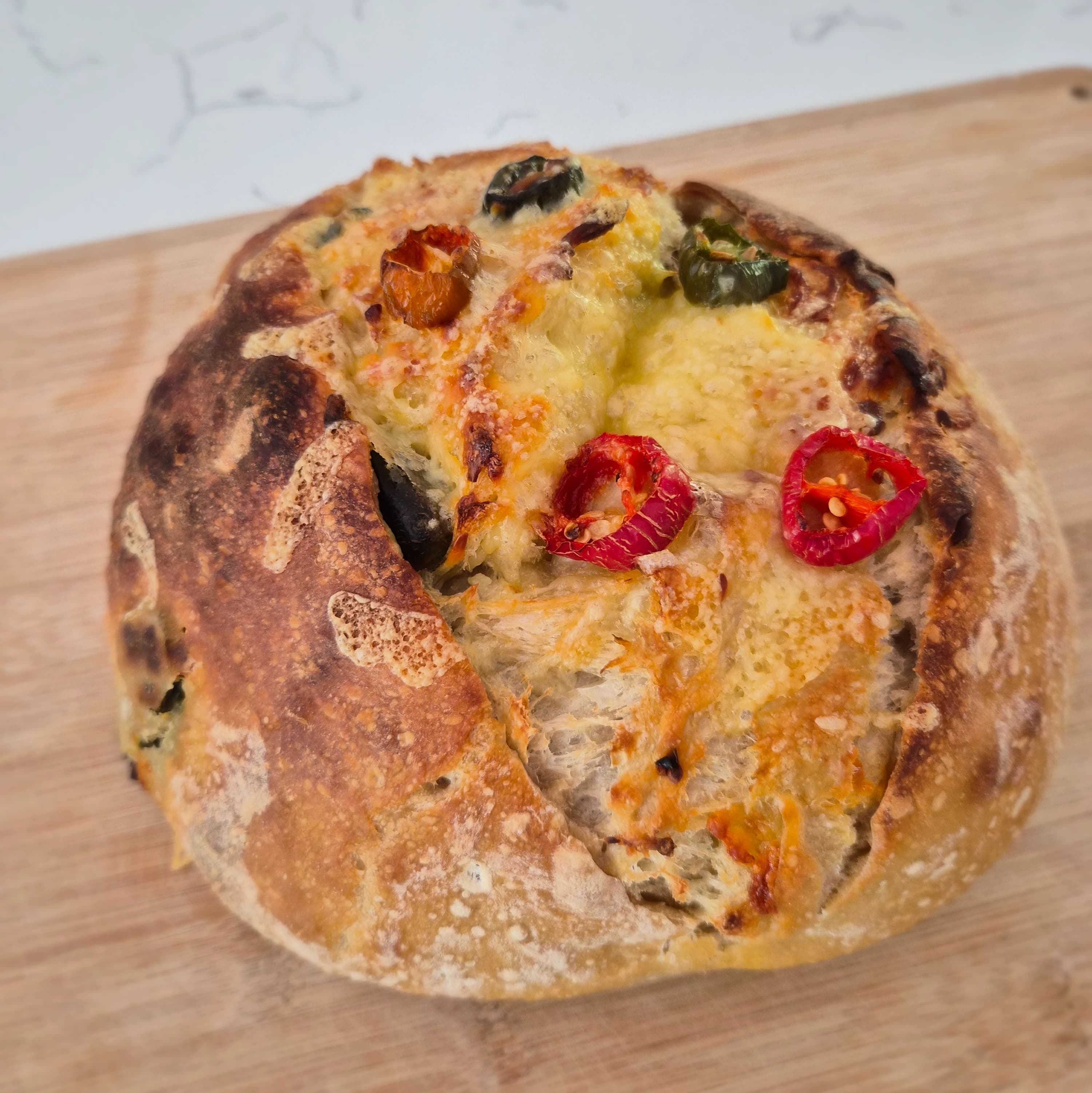 Organic jalapeno cheddar sourdough